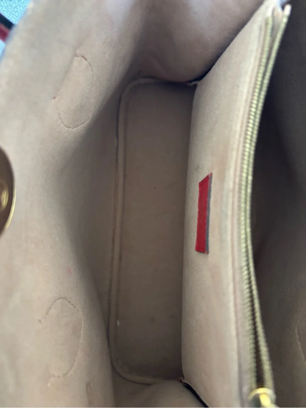 Louis Vuitton Monogram flandrin Tote with Red Leather Accents